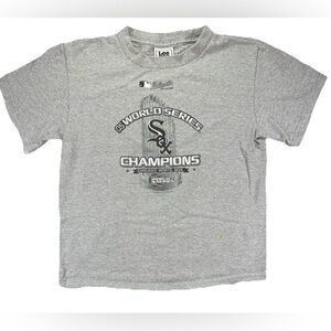 Vintage 2005 Chicago White Sox World Champions T Shirt Youth Medium Gray Lee MLB